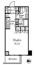 MFPRコート目黒南 1Kの間取図画像