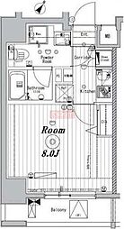 メイクスデザイン茗荷谷 1Kの間取図画像