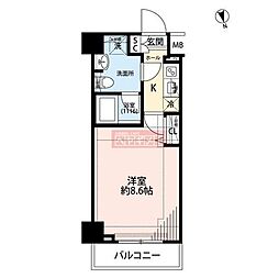 プレール・ドゥーク練馬中村橋 1Kの間取図画像