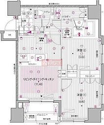 ガーラ・レジデンス池袋 2LDKの間取図画像