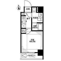 プレール・ドゥーク池袋 1Kの間取図画像