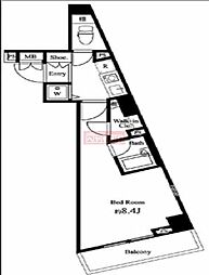 ヴェルト五反田イースト 1Kの間取図画像