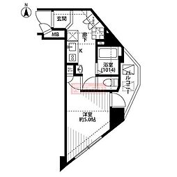 プレール・ドゥーク豊島園 1Kの間取図画像