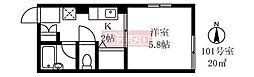 コート・アオイ 1Kの間取図画像
