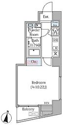 BeverlyHomes麻布十番 1Kの間取図画像