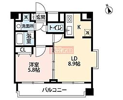 シティベース桜丘 1LDKの間取図画像