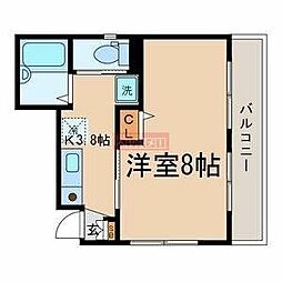 ハイツ大室 1Kの間取図画像