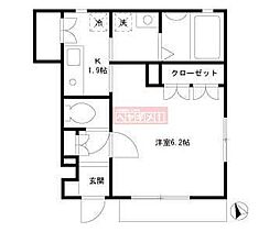 サクシードエフ・エフ・エフ 1Kの間取図画像