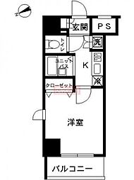 スカイコート・ヴィーダ五反田ウエスト 1Kの間取図画像