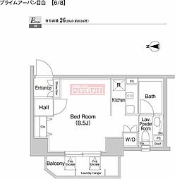 PRIMEURBAN目白 ワンルームの間取図画像