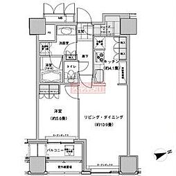 ウエストパークタワー池袋 1LDKの間取図画像
