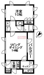 ウィスタリアヒルズ 1LDKの間取図画像