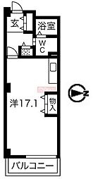 アクティ目黒駅前1号棟 1Kの間取図画像