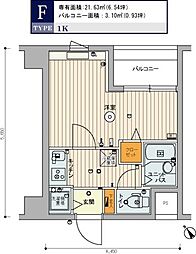 スカイコート豊島南長崎 1Kの間取図画像