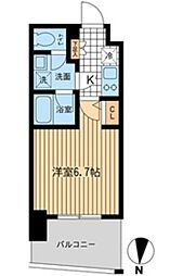 都営三田線 板橋区役所前駅 徒歩10分の賃貸マンション 9階1Kの間取り