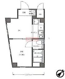 Ｌｏｔｓｏ大山 1階1DKの間取り