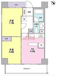 プロスペクト西巣鴨 13階2DKの間取り