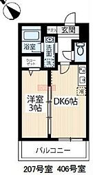 ＡＲＣＯＢＡＬＥＮＯ　ＳＨＩＮＩＴＡＢＡＳＨＩ 4階1DKの間取り