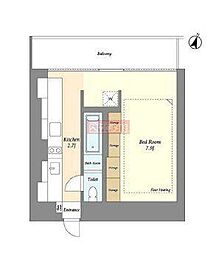 トレフォルム 1DKの間取図画像