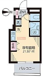 クレッシェント西早稲田 ワンルームの間取図画像