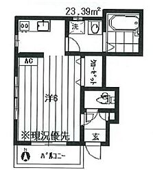 ル・クーネ 1Kの間取図画像