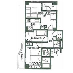 サンピエス池袋 2LDKの間取図画像