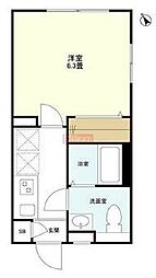 WELLSQUAREISM目白EAST 1Kの間取図画像
