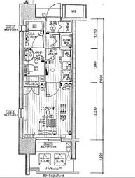 日神デュオステージ新宿中落合 1Kの間取図画像