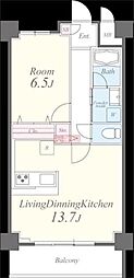BonSoleil 1LDKの間取図画像