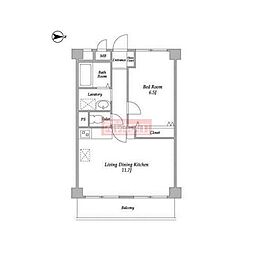シャトー初台 1LDKの間取図画像