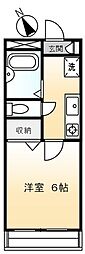 フォルテシモ 1Kの間取図画像