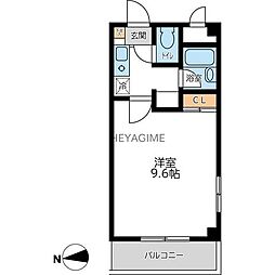 スワースモアN 1Kの間取図画像