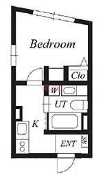 プラチナフォルム東長崎 ワンルームの間取図画像