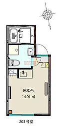アンドレジデンス中丸町 ワンルームの間取図画像