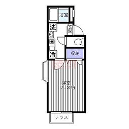 リバーストーンプラザ 1Kの間取図画像