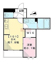 カーサクレール 1LDKの間取図画像
