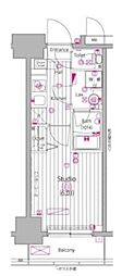 GALAGRANDY池袋2 1Kの間取図画像