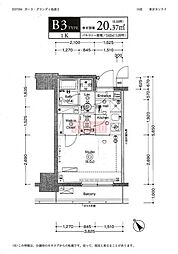 GALAGRANDY池袋2 1Kの間取図画像