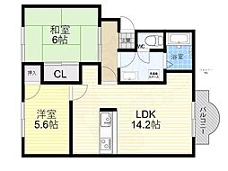コントラーダ逆瀬川 2LDKの間取図画像