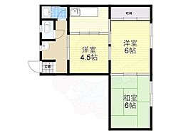 かつみ荘 3Kの間取図画像