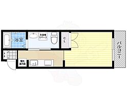 レオパレス清荒神LA1 1Kの間取図画像