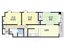 ロイヤル仁川 3LDKの間取図画像