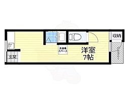 加茂ハイツ ワンルームの間取図画像
