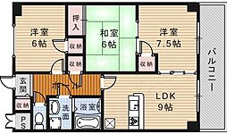 シャルマンコーポ荒牧 3LDKの間取図画像