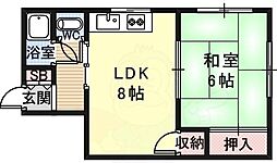 緑荘 1LDKの間取図画像