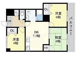アメニティーA・N 3DKの間取図画像