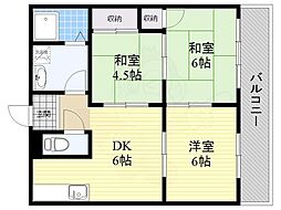 エルディムコスモ1 3DKの間取図画像