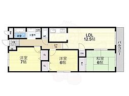 パレス豊中宮山町 3LDKの間取図画像