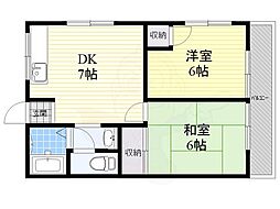 グリーンハイツ 2DKの間取図画像