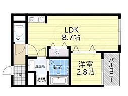 REGIES清荒神1 1LDKの間取図画像